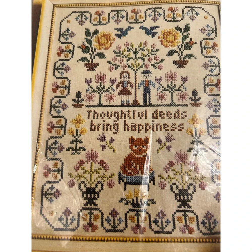 Columbia-Minerva Cross Stitch Kit 11x14 Thoughtful Deeds 6521 Vintage 1973